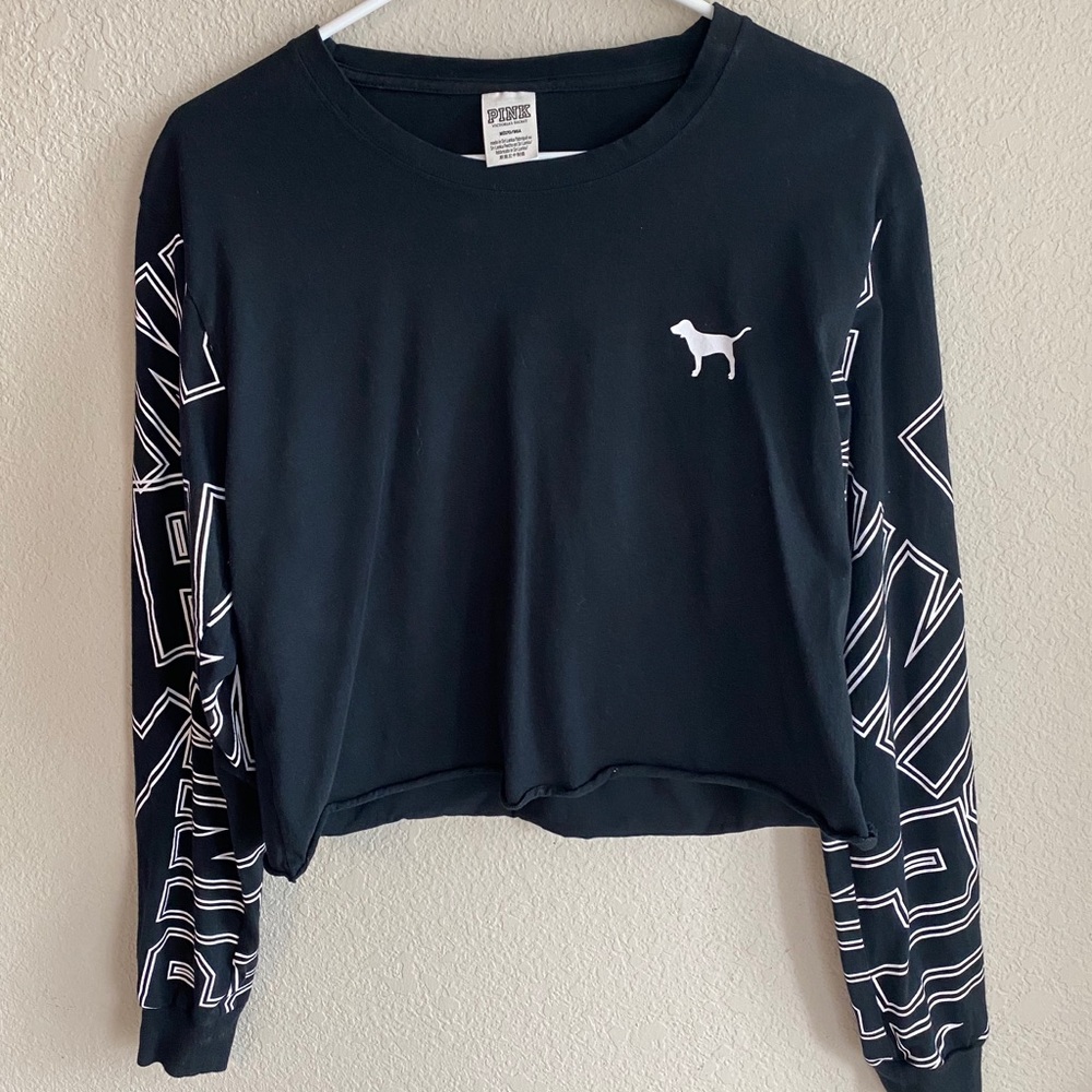 Pink Victoria’s Secret Long sleeve crop top